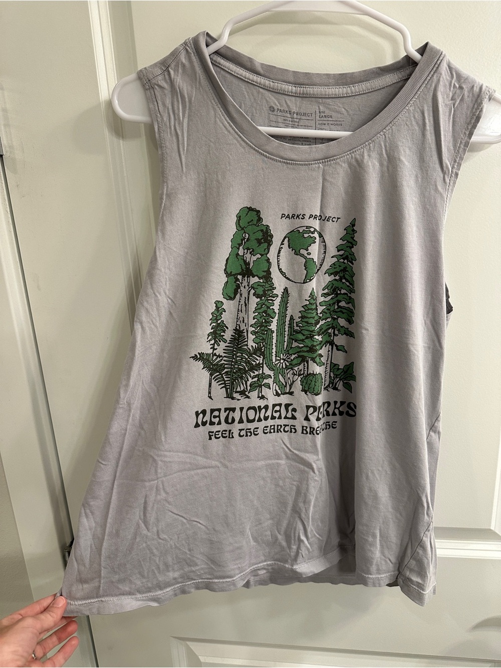Parks Project Light Gray Tank with Green National Parks Graphic